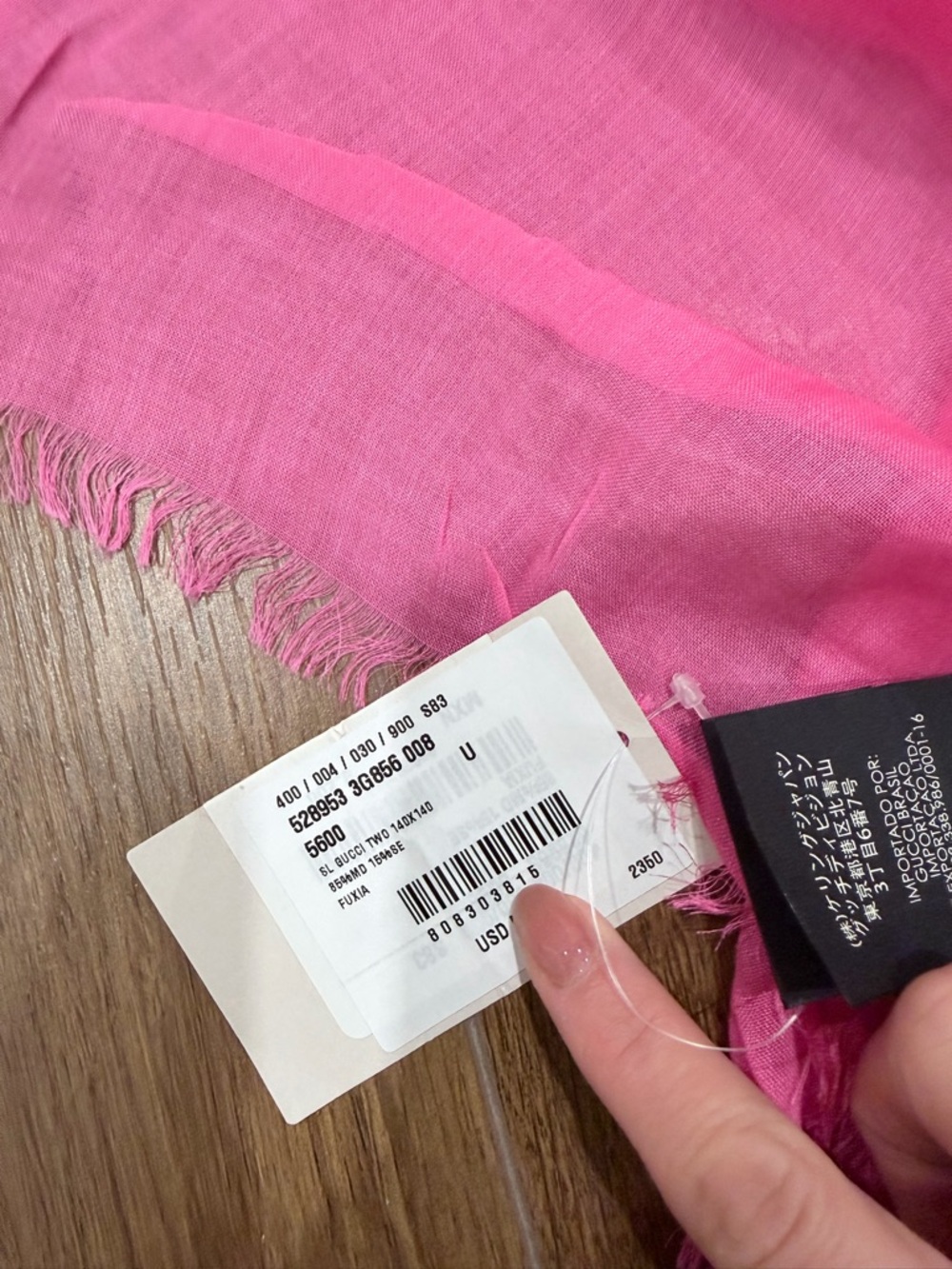 Gucci GG Limited Edition Hot Pink Shawl Womens Scarf 55”x55” new - Picture 7 of 7